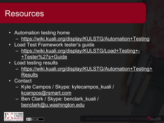 Performance Testing your Kuali Student Product | PPT