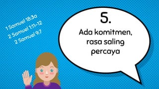5.
Ada komitmen,
rasa saling
percaya
 