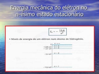 Energia mecânica do elétron no  n-ésimo estado estacionário 