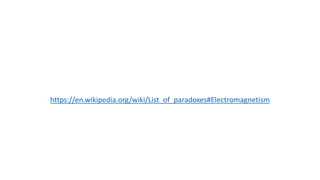 https://en.wikipedia.org/wiki/List_of_paradoxes#Electromagnetism
 