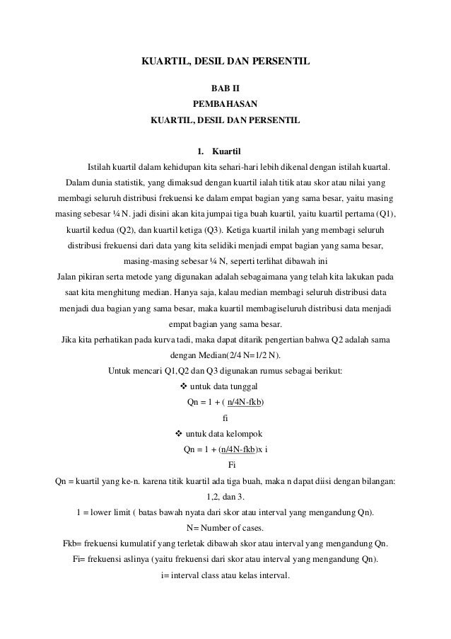 Kuartil Desil Dan Persentil