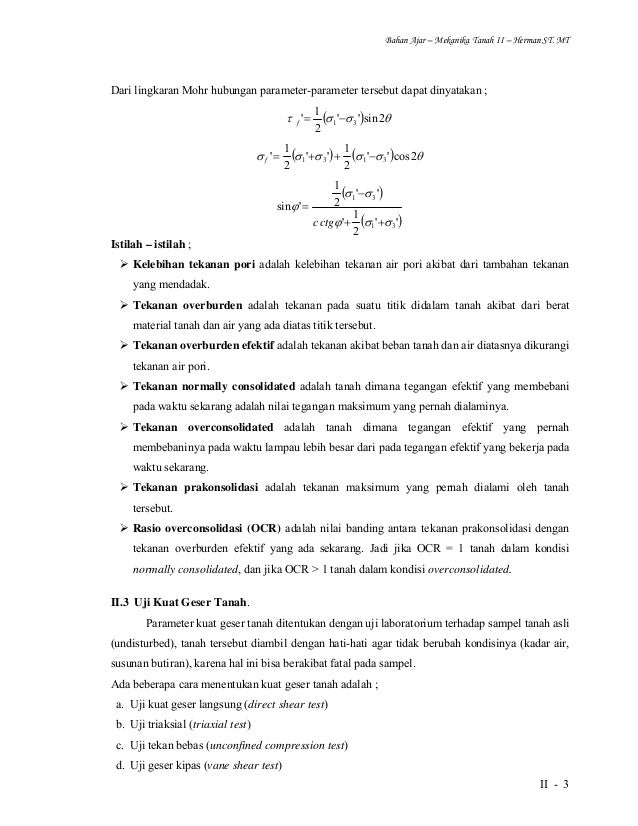 Contoh Soal Kuat Geser Tanah