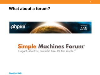 What about a forum?