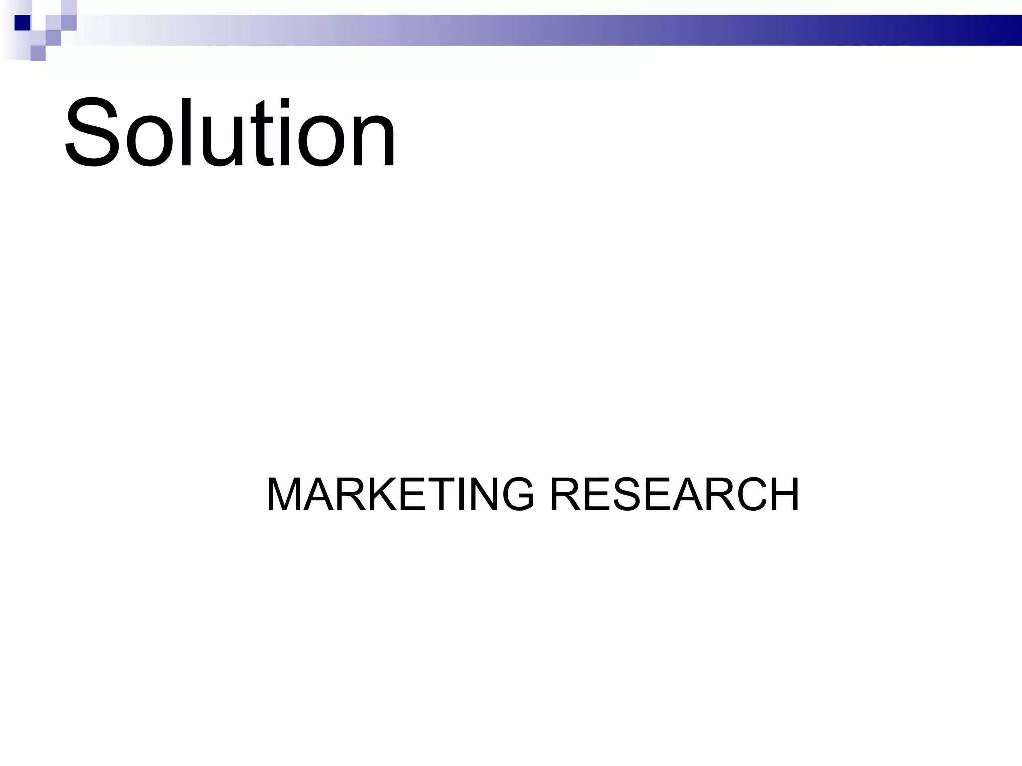 Solution MARKETING RESEARCH 