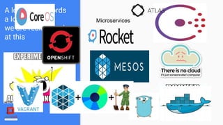 A lot of buzzwords
a lot of trends
we are really good
at this
Microservices
Cloud
Containers
 