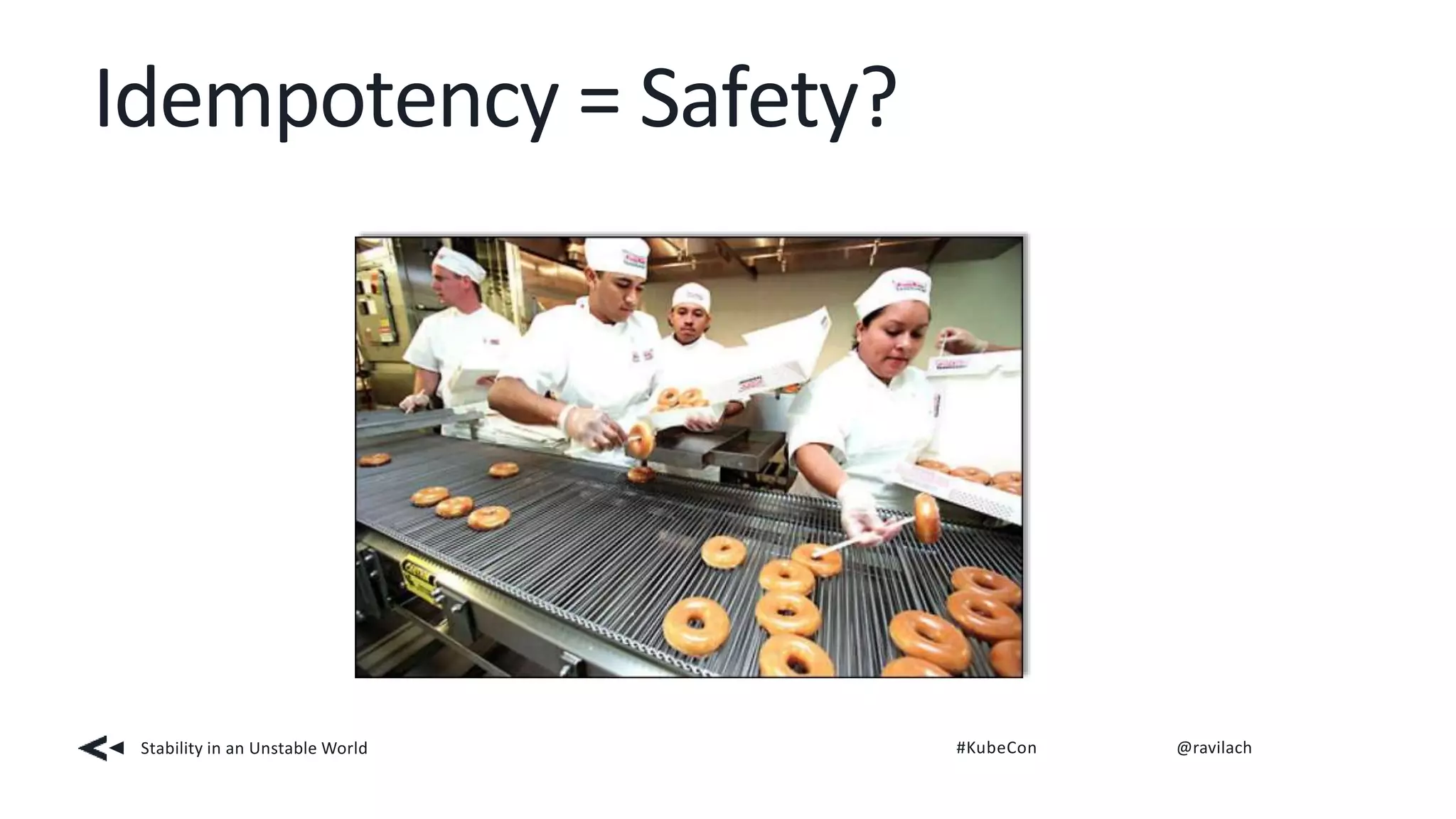 Idempotency = Safety?
Stability in an Unstable World #KubeCon @ravilach
 