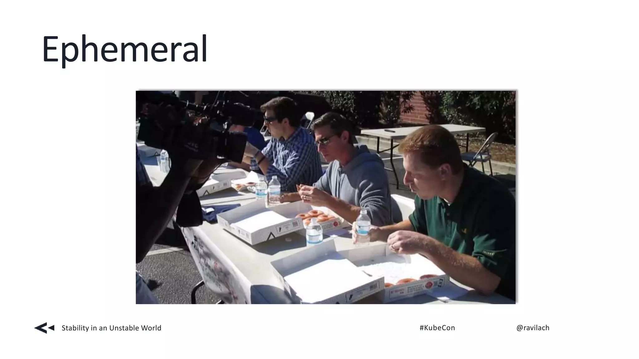 Ephemeral
Stability in an Unstable World #KubeCon @ravilach
 