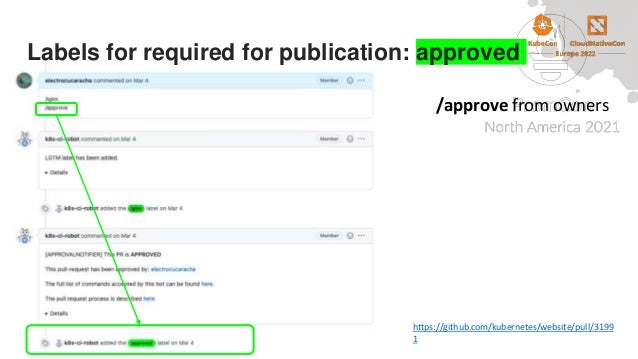 Labels for required for publication: approved
/approve from owners
https://github.com/kubernetes/website/pull/3199
1
 