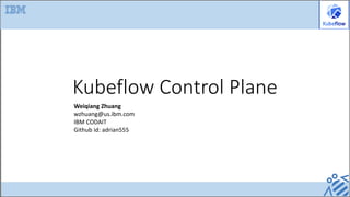 Kubeflow Control Plane
Weiqiang Zhuang
wzhuang@us.ibm.com
IBM CODAIT
Github id: adrian555
 