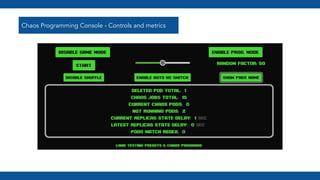 Chaos Programming Console - Controls and metrics
 