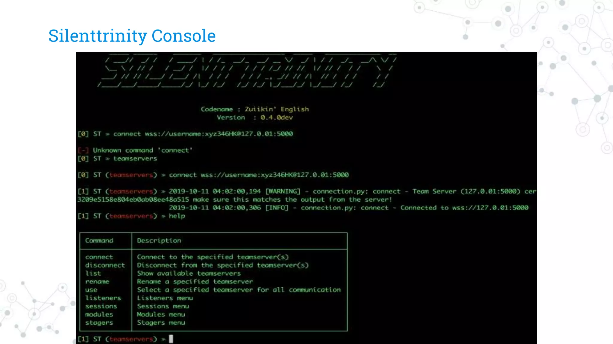Silenttrinity Console
 