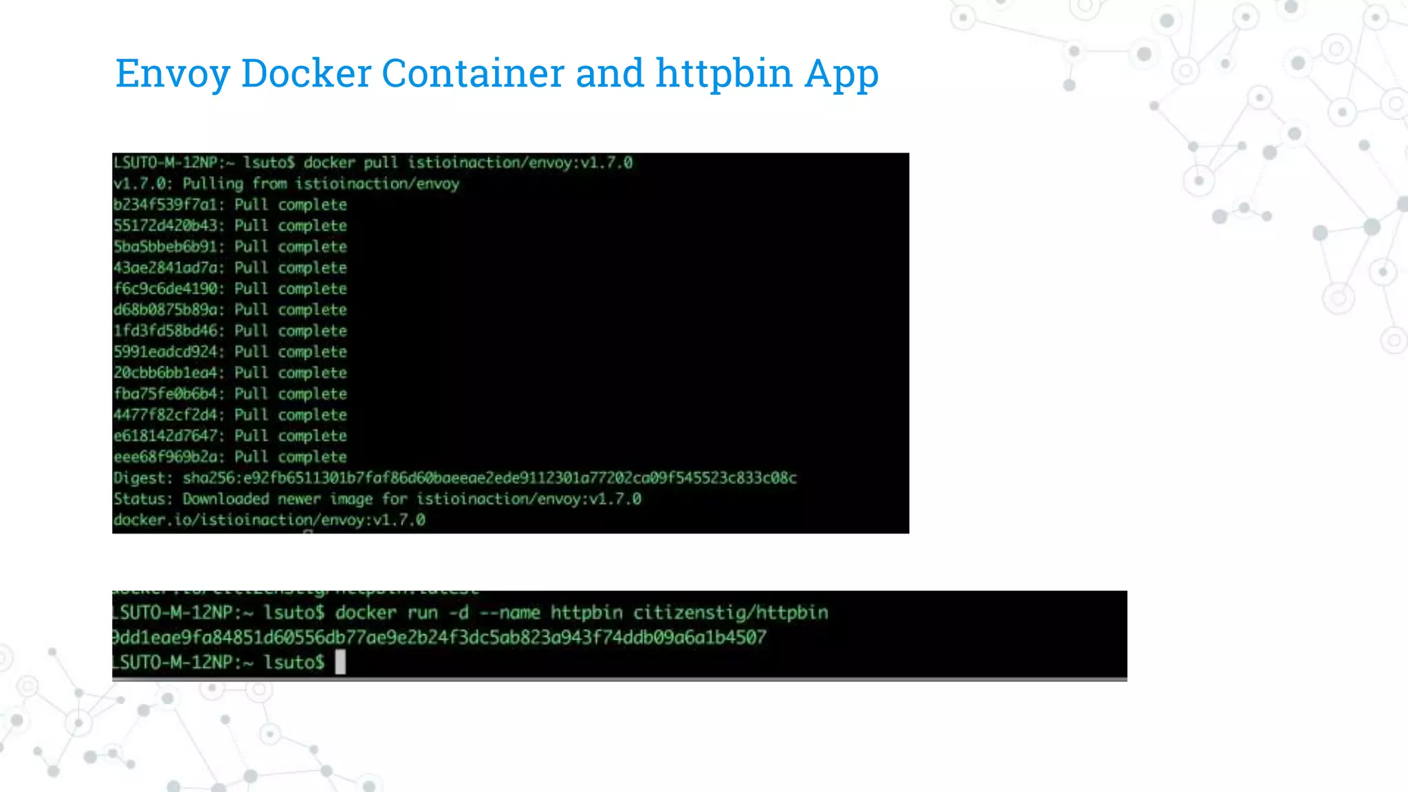 Envoy Docker Container and httpbin App
 