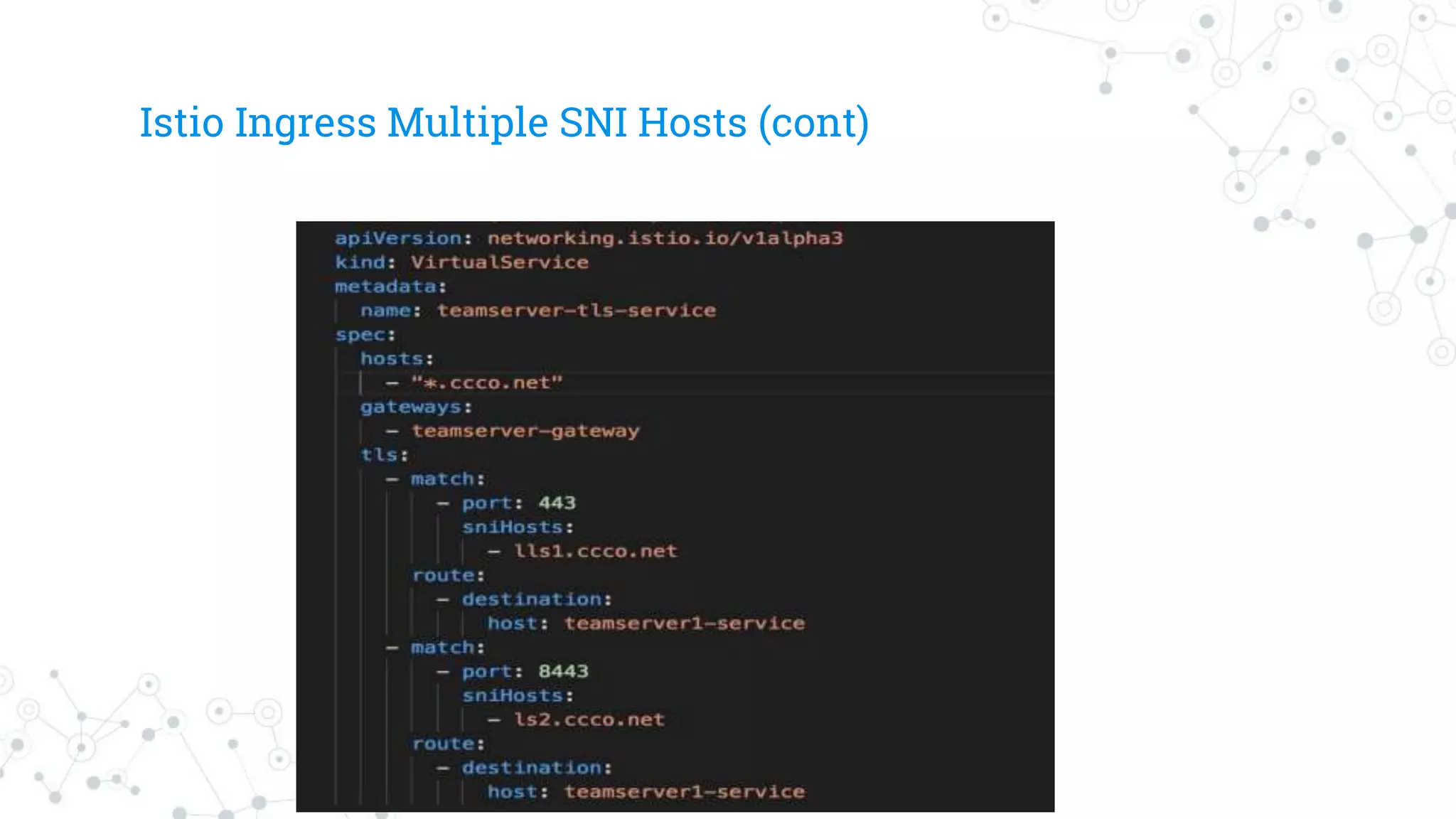 Istio Ingress Multiple SNI Hosts (cont)
 