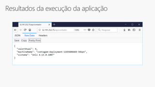 Resultados da execução da aplicação
 