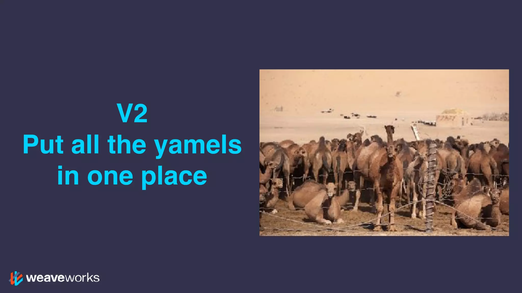 V2
Put all the yamels
in one place
 