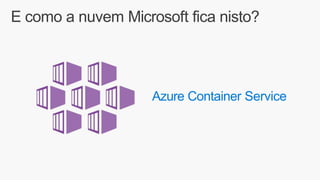 E como a nuvem Microsoft fica nisto?
Azure Container Service
 