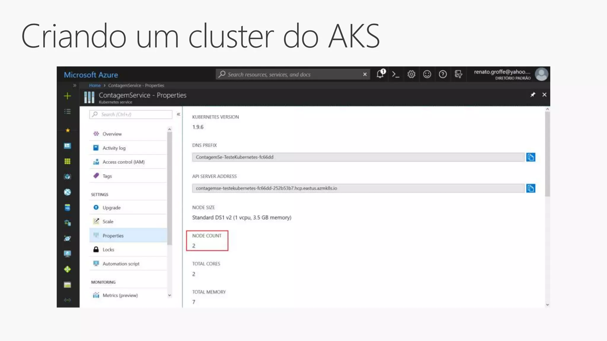 Criando um cluster do AKS
 
