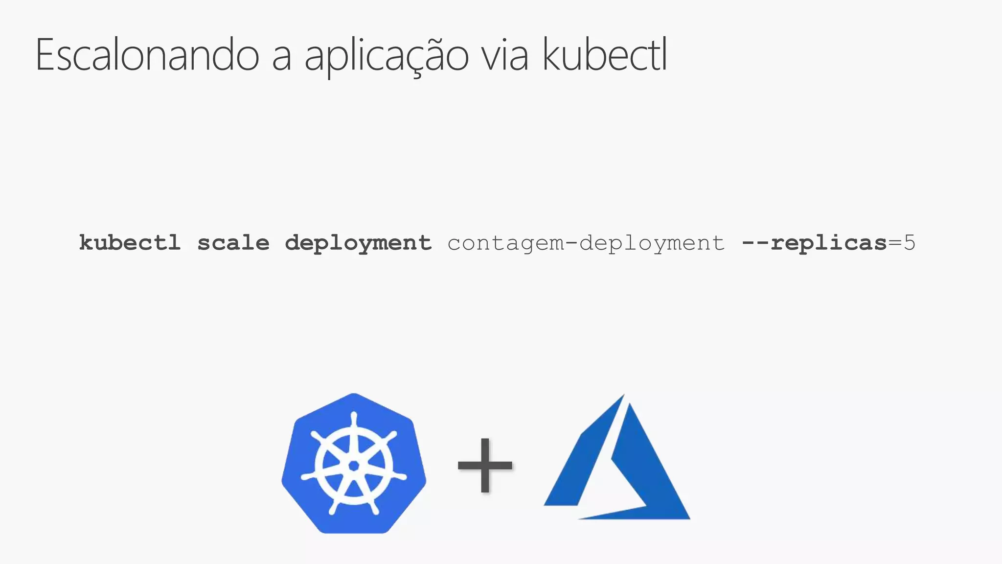 Escalonando a aplicação via kubectl
kubectl scale deployment contagem-deployment --replicas=5
+
 