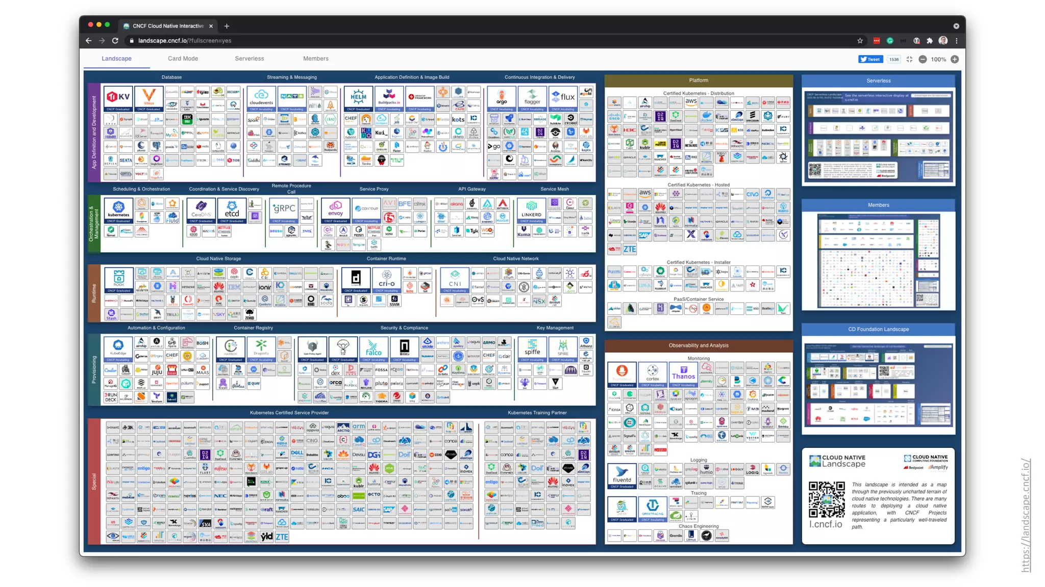 https://landscape.cncf.io/
 