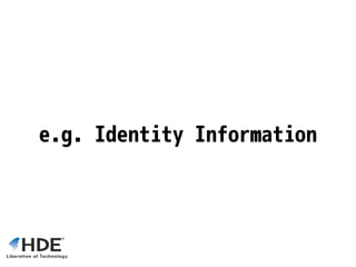 e.g. Identity Information
 