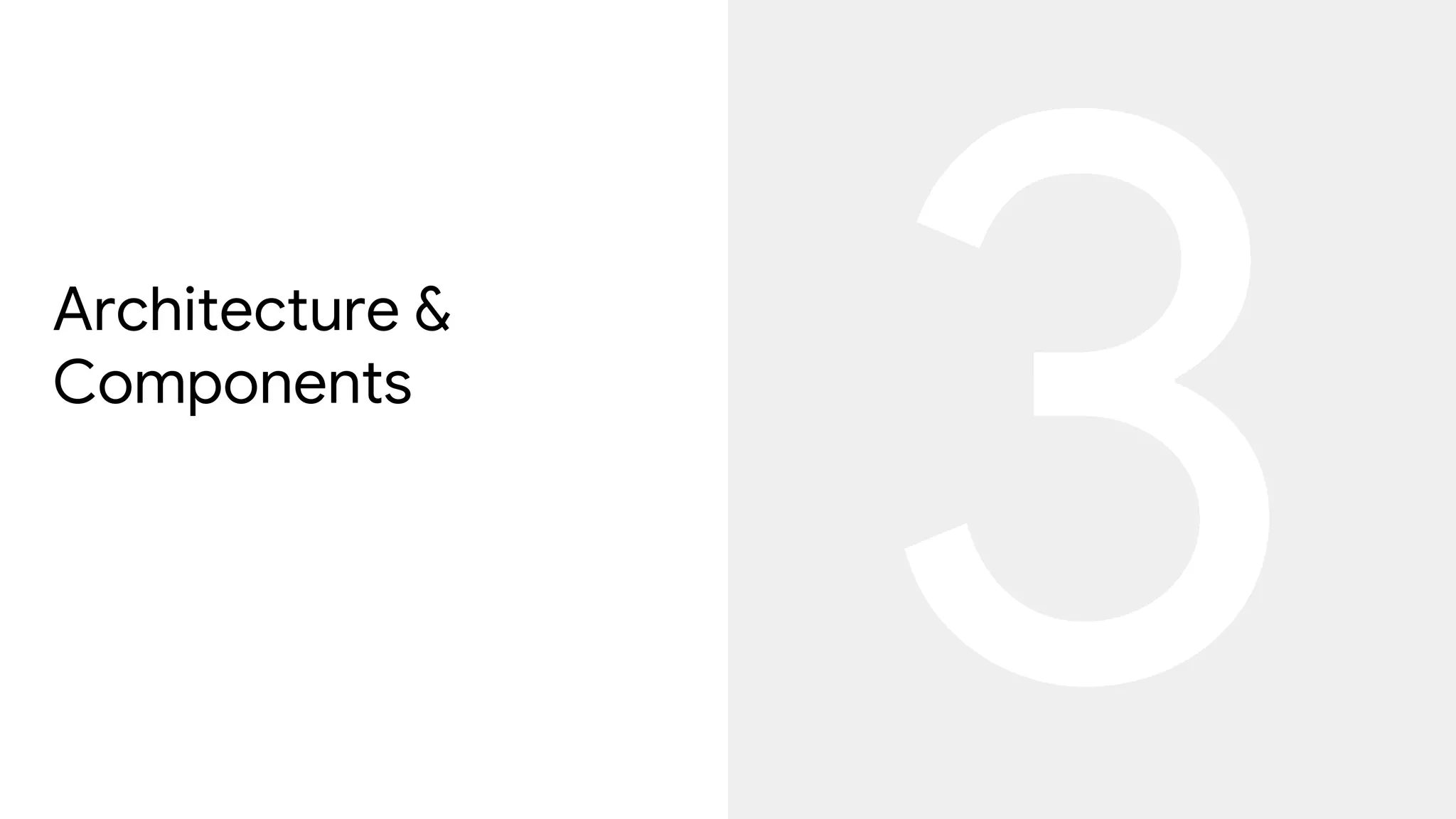 Architecture &
Components
 