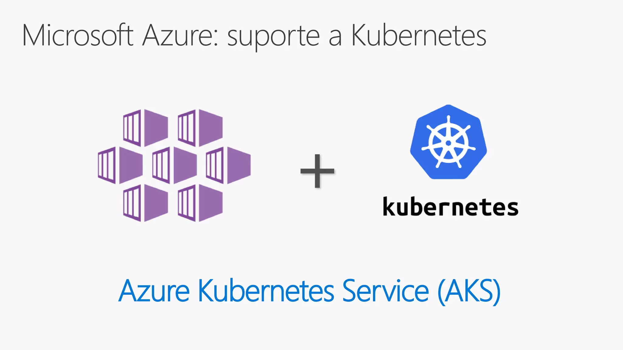 Microsoft Azure: suporte a Kubernetes
Azure Kubernetes Service (AKS)
+
 