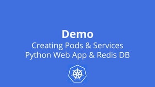 Demo
Creating Pods & Services
Python Web App & Redis DB
 