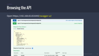 #k8sber @the1stein @mieszkoman © 2015 Mesosphere, Inc. All Rights Reserved. 24
Browsing the API
Open https://192.168.65.65:6443/swagger-ui/
 