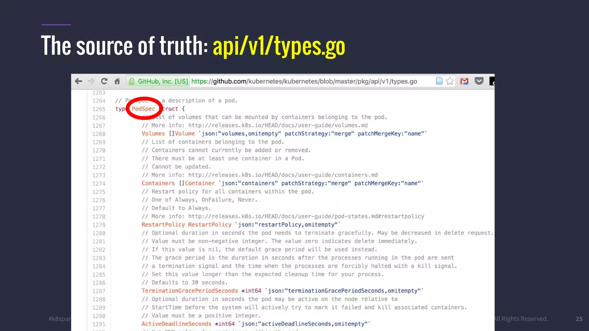#k8sparis @the1stein © 2015 Mesosphere, Inc. All Rights Reserved. 25 The source of truth: api/v1/types.go 