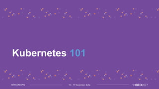 16 – 17 November, SofiaISTACON.ORG
Kubernetes 101
 
