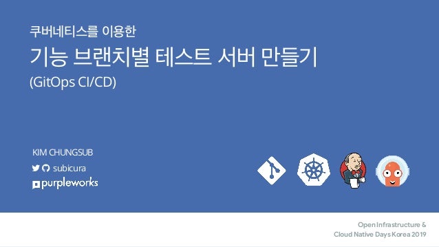 (GitOps CI/CD)
KIM CHUNGSUB
subicura
Open Infrastructure &

Cloud Native Days Korea 2019
 