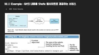18.1.1 Example : Git의 내용을 Static 웹사이트로 제공하는 서비스
● 예제 : Static Website
 