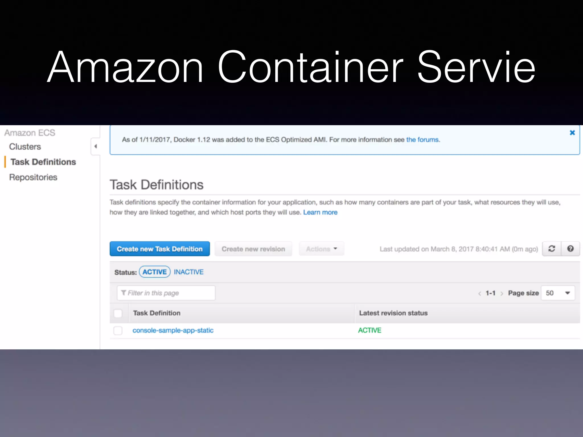 Amazon Container Servie
 