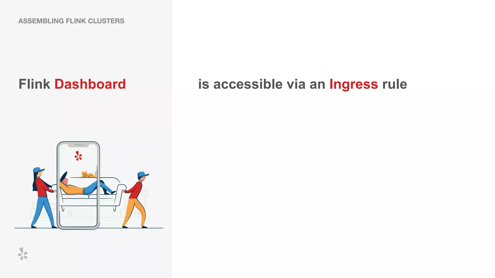 Flink Dashboard is accessible via an Ingress rule
ASSEMBLING FLINK CLUSTERS
 