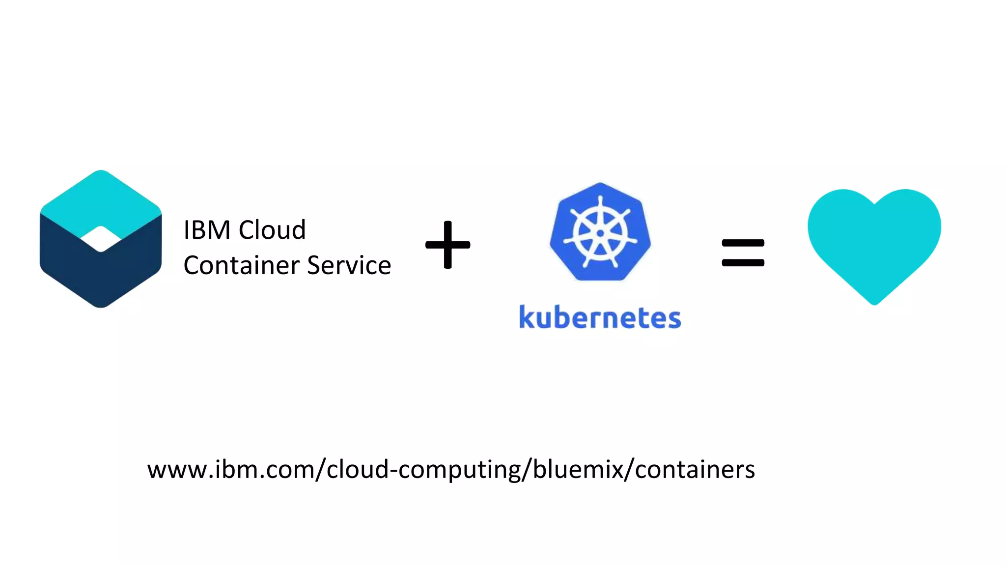 + =
www.ibm.com/cloud-computing/bluemix/containers
IBM Cloud
Container Service
 