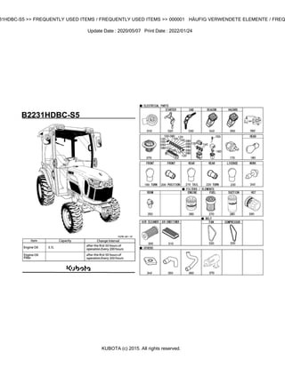 31HDBC-S5 >> FREQUENTLY USED ITEMS / FREQUENTLY USED ITEMS >> 000001 HÄUFIG VERWENDETE ELEMENTE / FREQ
Update Date : 2020/05/07 Print Date : 2022/01/24
KUBOTA (c) 2015. All rights reserved.
 