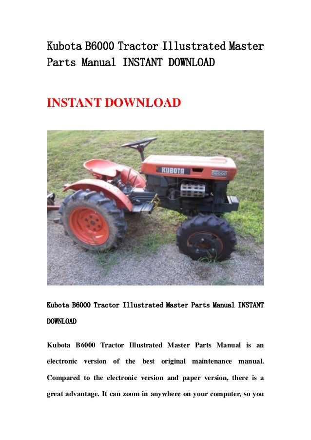Free Kubota Tractor Manual Downloads