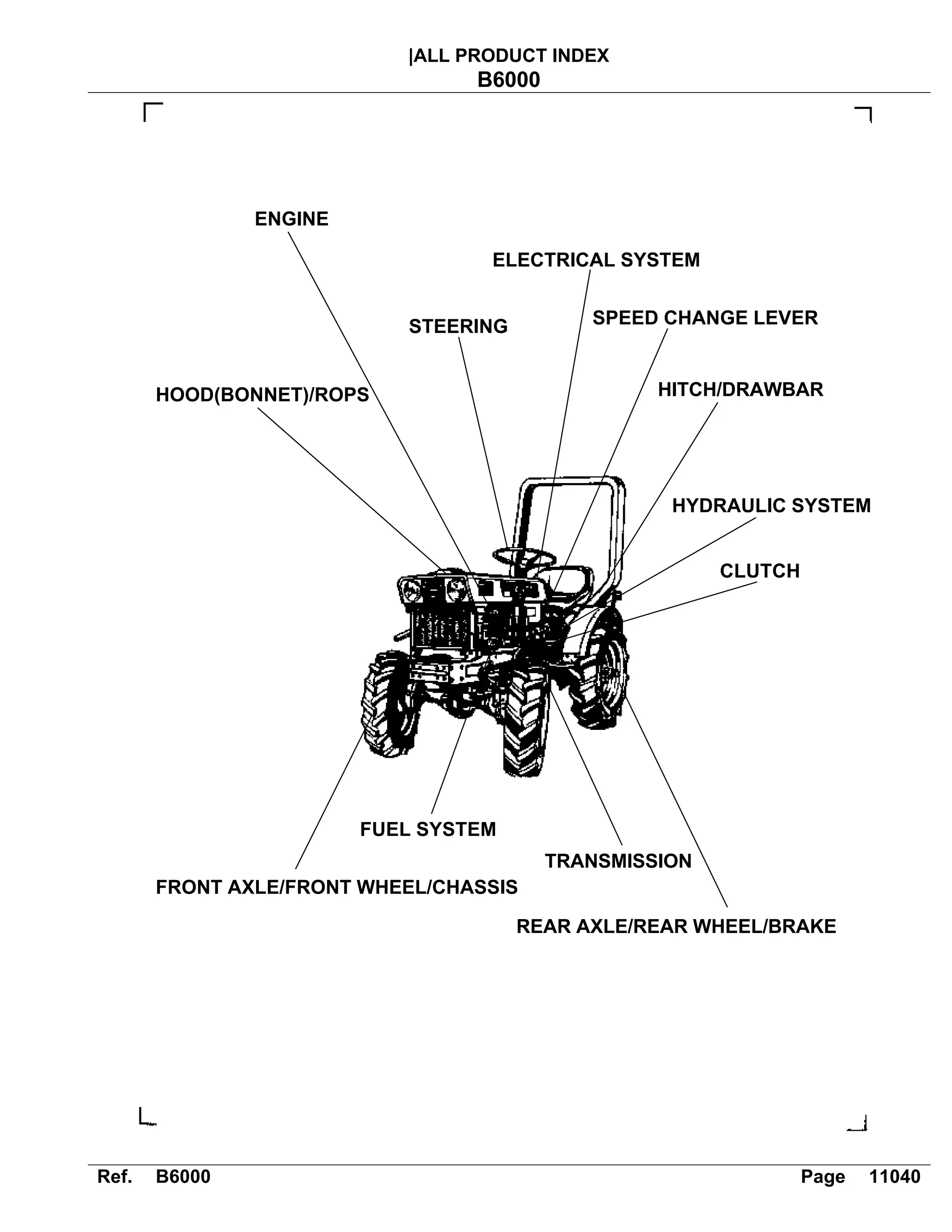 Kubota b6000 tractor parts catalogue manual PDF