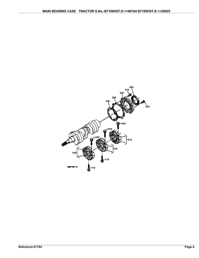 Kubota b7100 hst d new type tractor parts catalogue manual PDF