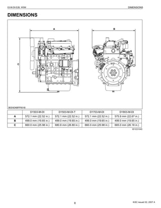 Kubota d1503 m-di-t diesel engine service repair manual | PDF