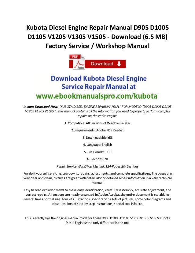 Kubota Repair Manual Download