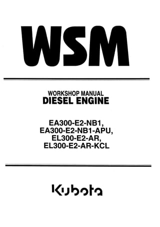 Kubota engine work shop manual e 300