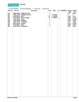 Kubota g1800 riding mower lawnmower parts catalogue manual