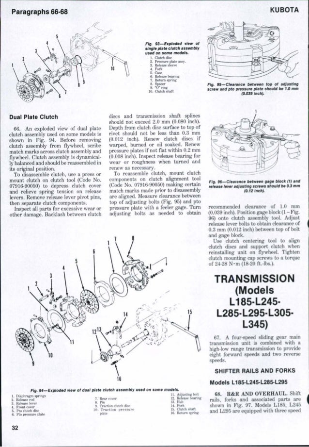 Kubota L185 Tractor Service Repair Manual