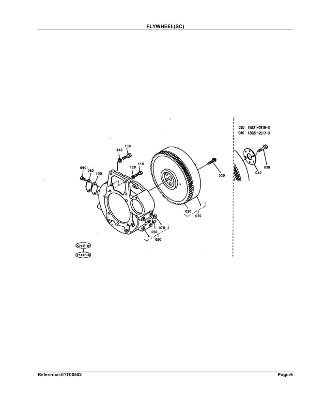 Kubota l2550 dt tractor parts catalogue manual