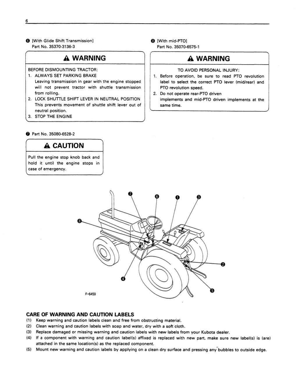 Kubota l3650 tractor operator manual