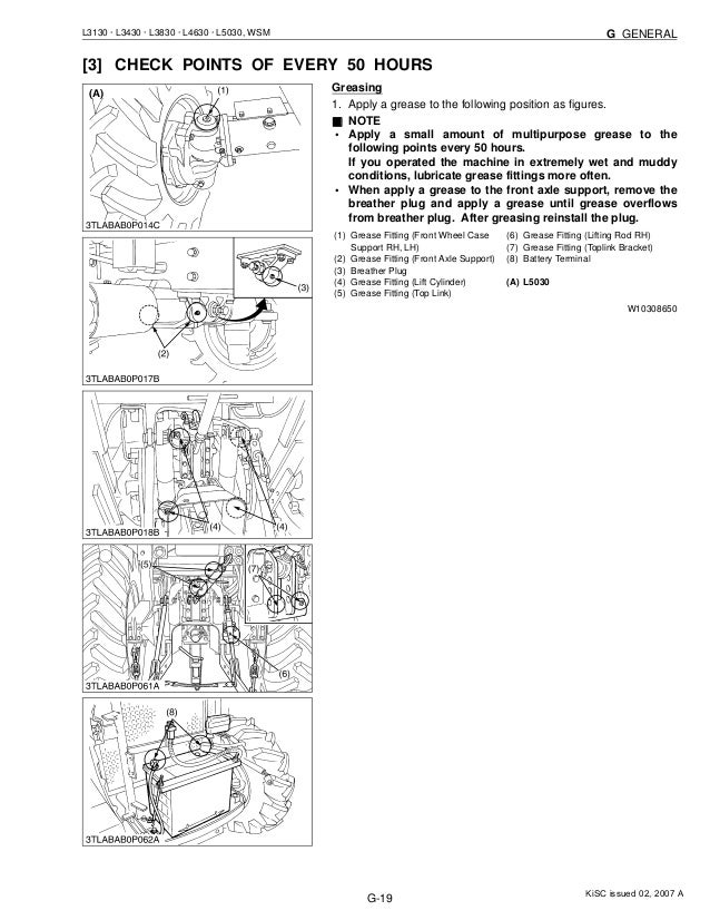 Kubota l3830 tractor service repair manual