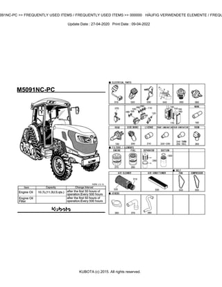 091NC-PC >> FREQUENTLY USED ITEMS / FREQUENTLY USED ITEMS >> 000000 HÄUFIG VERWENDETE ELEMENTE / FREQU
Update Date : 27-04-2020 Print Date : 09-04-2022
KUBOTA (c) 2015. All rights reserved.
 