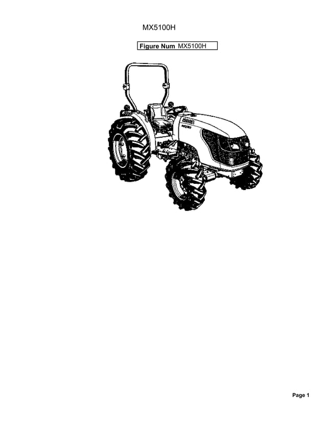 Kubota mx5100 h tractor parts catalogue manual PDF