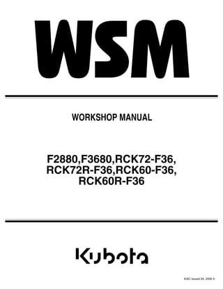 WORKSHOP MANUAL
F2880,F3680,RCK72-F36,
RCK72R-F36,RCK60-F36,
RCK60R-F36
KiSC issued 04, 2006 A
 